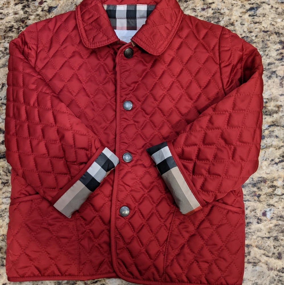 Burberry Diamond Quilted Red Jacket Kids size 18 M